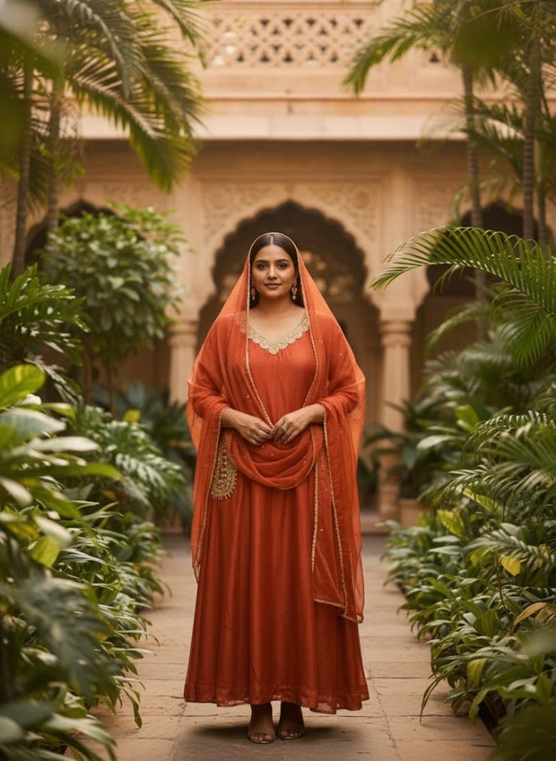 Amber Radiance Embroidered Kurta Set